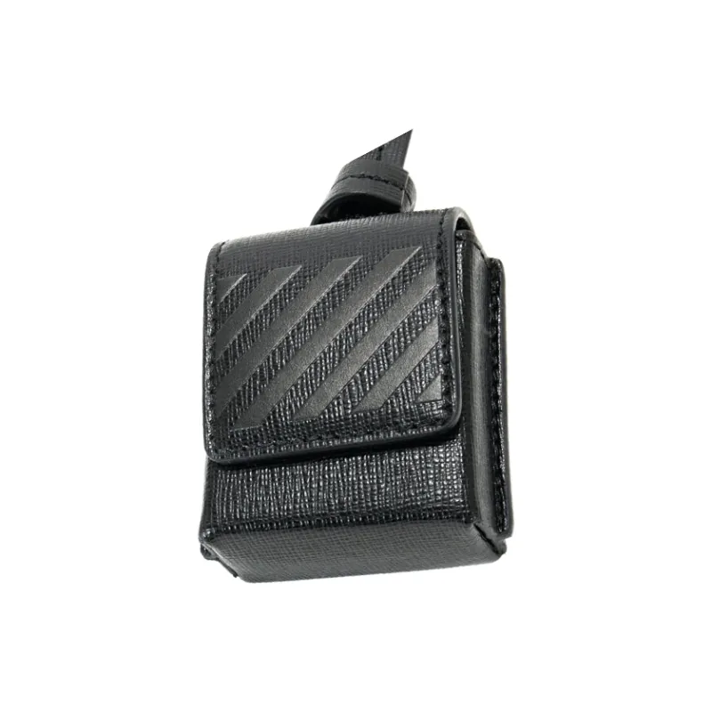 OFF WHITE Diag Stripe Airpod Case Black-4