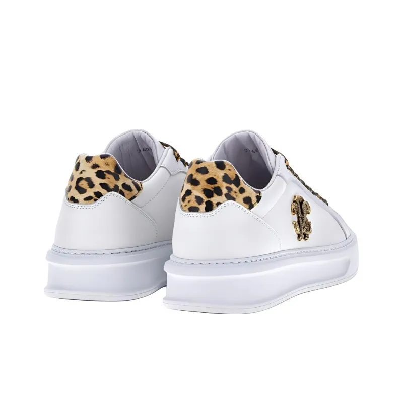 Roberto Cavalli Monogram RC Low-Top Skateboard Shoes Women's White-3
