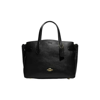 COACH Cow Leather Shoulder Bag, Crossbody Bag, Handbag Women's Black