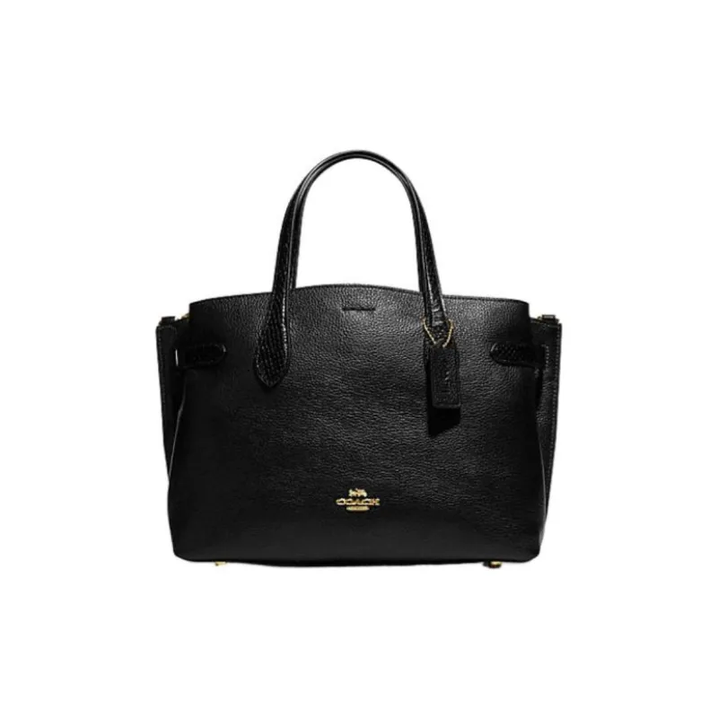 COACH Cow Leather Shoulder Bag, Crossbody Bag, Handbag Women's Black-0