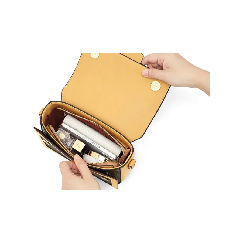 MashaLanti Pvc Shoulder Bag Regular Women's Dark Brown & Apricot/Brown/Coffee-6