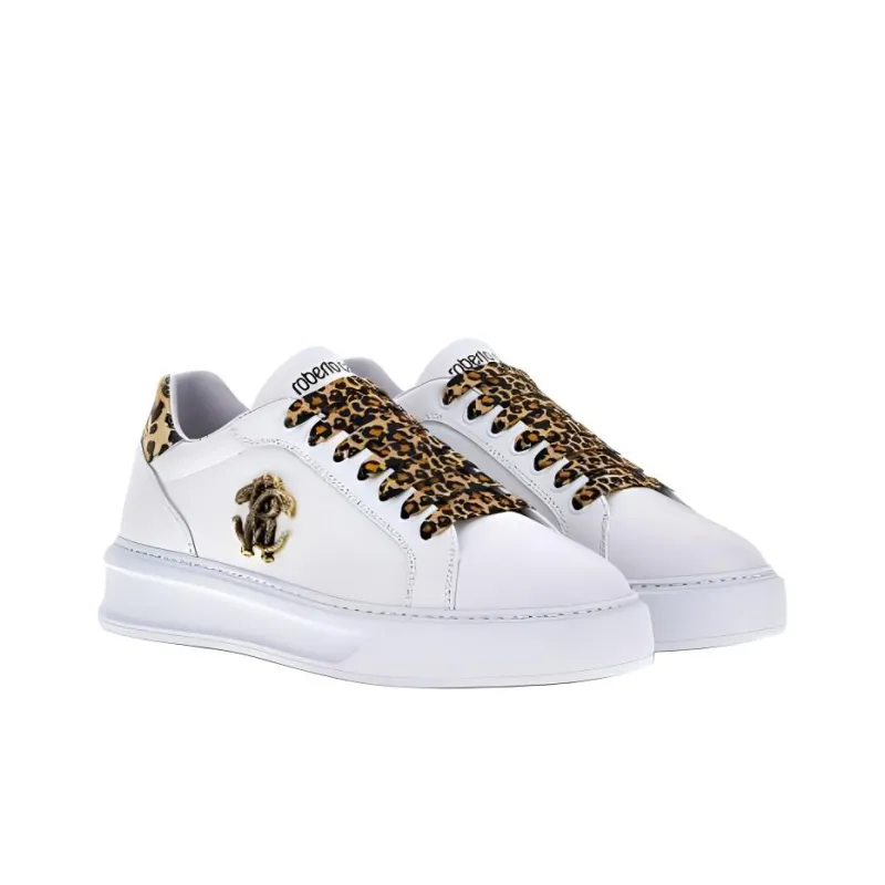 Roberto Cavalli Monogram RC Low-Top Skateboard Shoes Women's White-2