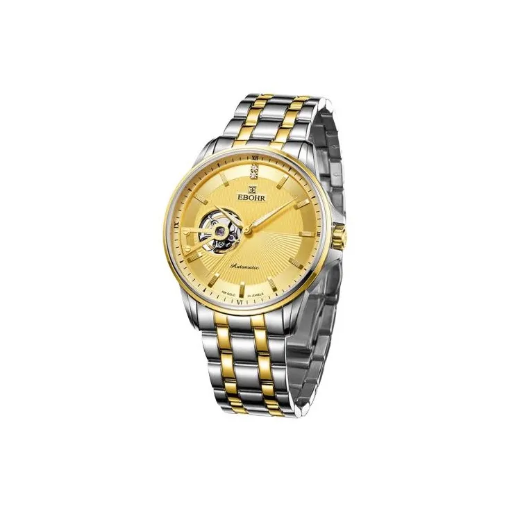 EBOHR EBOHR Master Collection Mechanical Movement Stainless Steel Strap Watch Men's Watches Gold Dial-1