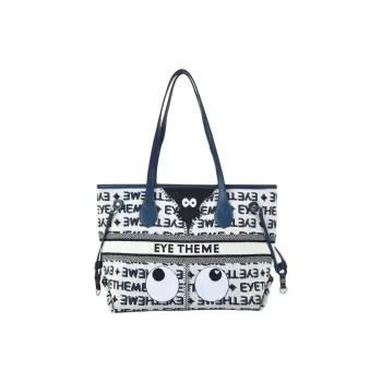 EYE THEME Canvas Bag, Tote Bag, Shopping Bag, Shoulder Bag, Handbag Tubas Women's Blue