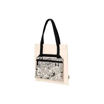 Playthings Cultural Creation Canvas Bag, Shoulder Bag Unisex Black/Blue/Green/Pink