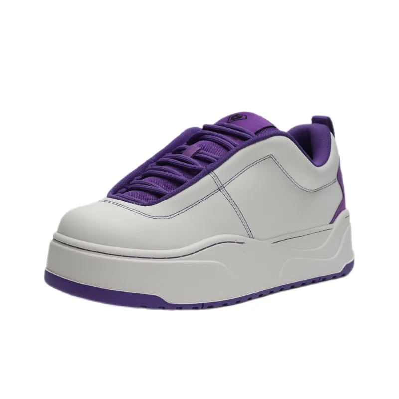 M26D Anti Slip Wear Resistant Low Top Skateboard Shoes Unisex White Purple-2