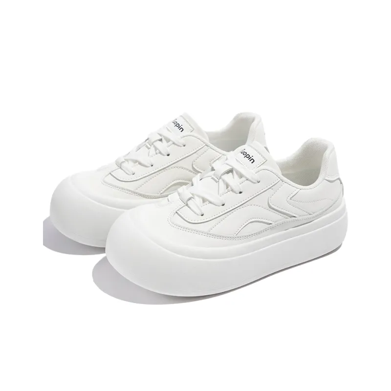 TUOPIN Pie Shoes Anti Slip Wear Resistant Skateboard Shoes Women's White-0