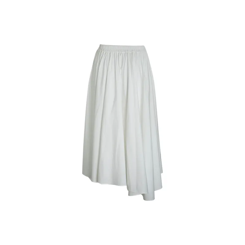 Little Pull Casual Long Skirts Women's White-1