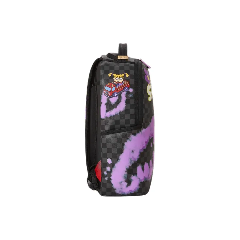 SPRAYGROUND Artificial Leather Backpack Unisex Purple & Black-3