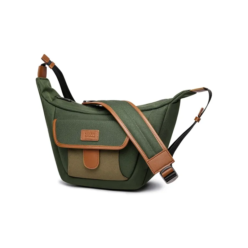 FAIRWHALE Oxford With Cow Leather Tote Dumpling Bag, Shoulder Bag, Crossbody Bag Regular Unisex Peacock Green-1