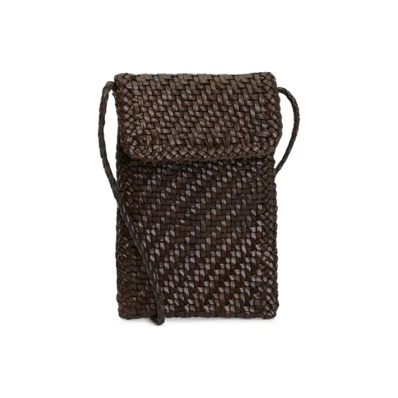 Dragon Diffusion Leather Cell Phone Pouch, Shoulder Bag, Crossbody Bag Women's Tan-0
