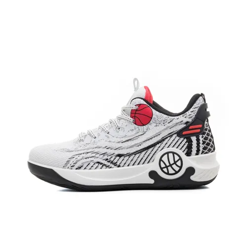 RENBEN Basketball Shoes Men Low-Top Black/White