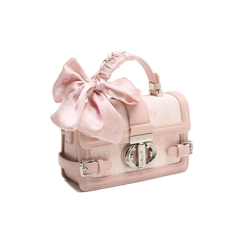 Carit&Koty Polyurethane, Synthetic Leather Crossbody Handbag Regular Women's Pink/Gray-2