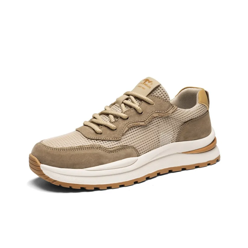 G.N.SHIJIA Casual Shoes Men Low Top Beige Brown/Beige Green-1