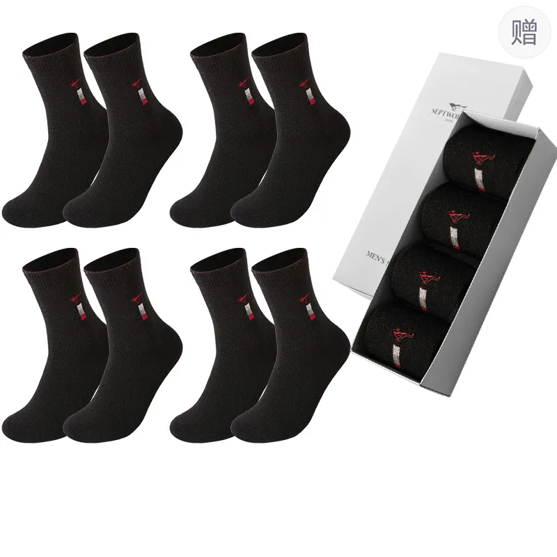 SEPTWOLVES Mid Calf Socks Men's 4 Pairs In A Box-0