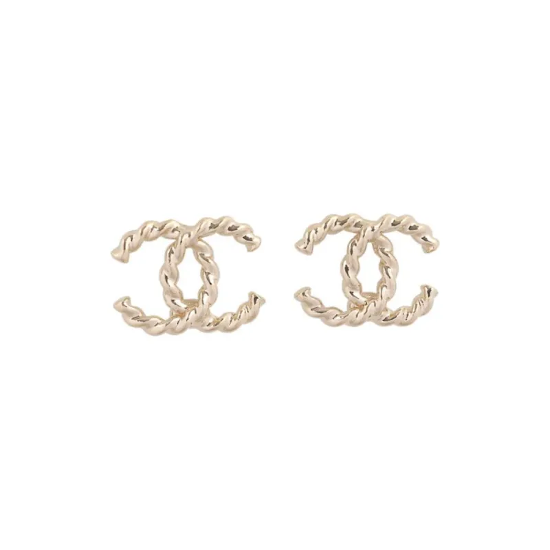 CHANEL Metal Stud Earrings Women's Gold-0