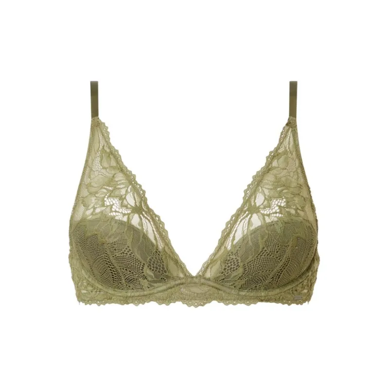 CK/Calvin Klein LGHT LINED PLUNGE Bra Europe Version Women's Green-0