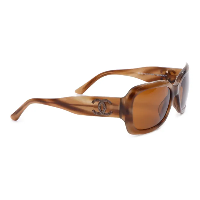 CHANEL Pre-Owned 2010s CC-plaque Rectangle-frame Sunglasses-2