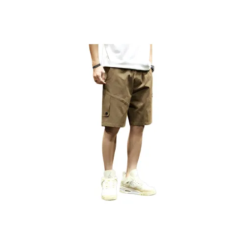 Tonlion Cargo Shorts Men Dark Khaki