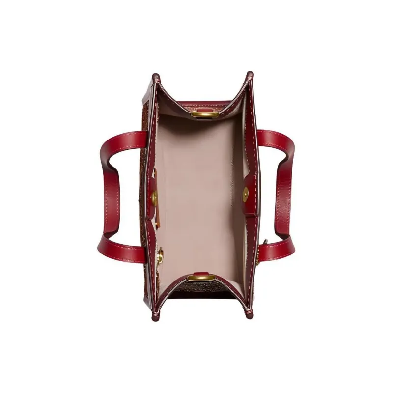 COACH Field Fabric With Leather Handbag, Shoulder Bag, Crossbody Bag Trumpets Women's Brick Red-2