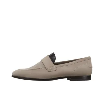 Brunello Cucinelli Embellished Suede Loafers Women's