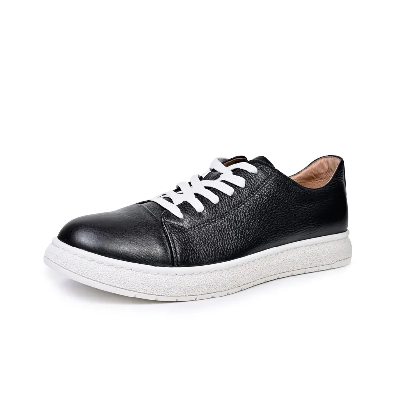 Brounvanm Anti Slip Wear Resistant Low Top Skateboard Shoes Men's Black-1