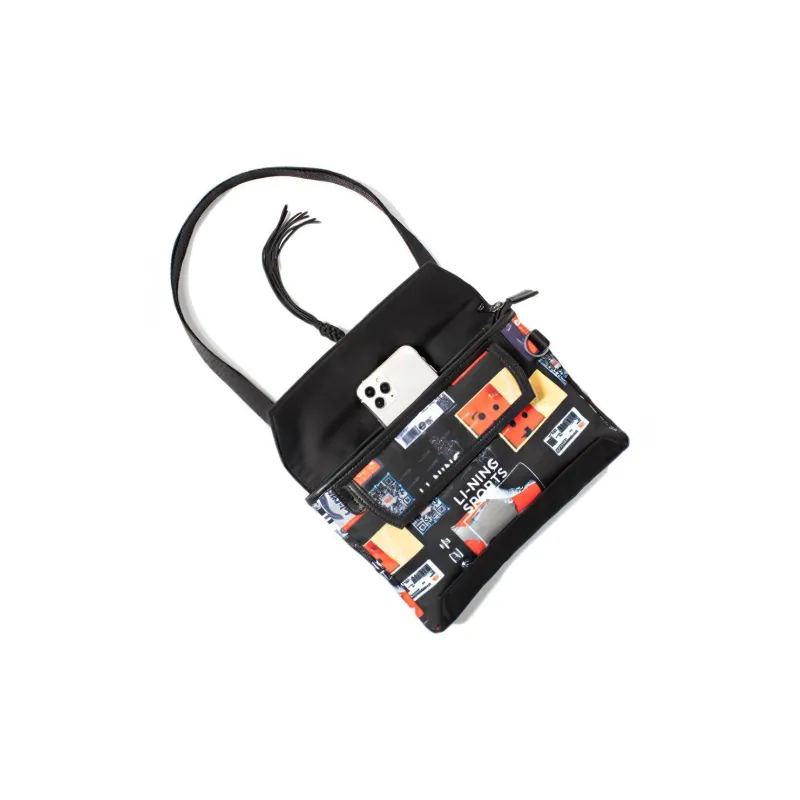 LiNing Polyester Shoulder Bag Crossbody Bag Unisex Black-3