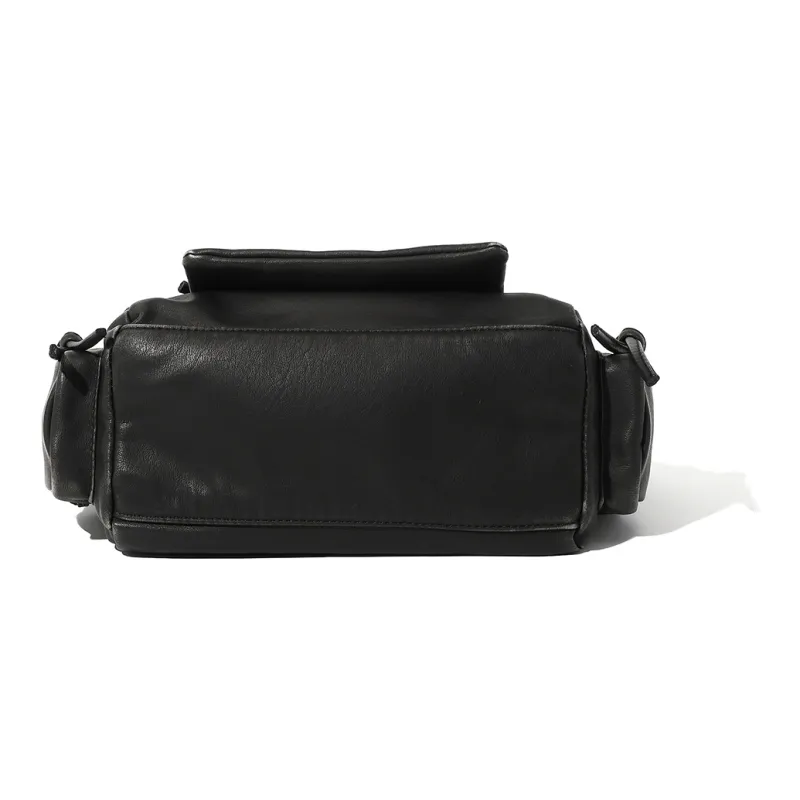 MASTER CANVAS Leather Shoulder Bag Women's Black-3