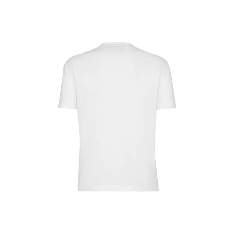 FENDI Logo Letter Pile Crew Neck Short Sleeved T Shirt T Shirt Women's White-1