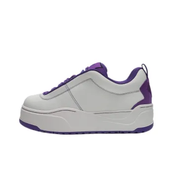M26D Anti Slip Wear Resistant Low Top Skateboard Shoes Unisex White Purple