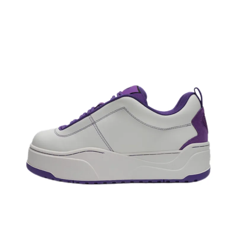 M26D Anti Slip Wear Resistant Low Top Skateboard Shoes Unisex White Purple-0