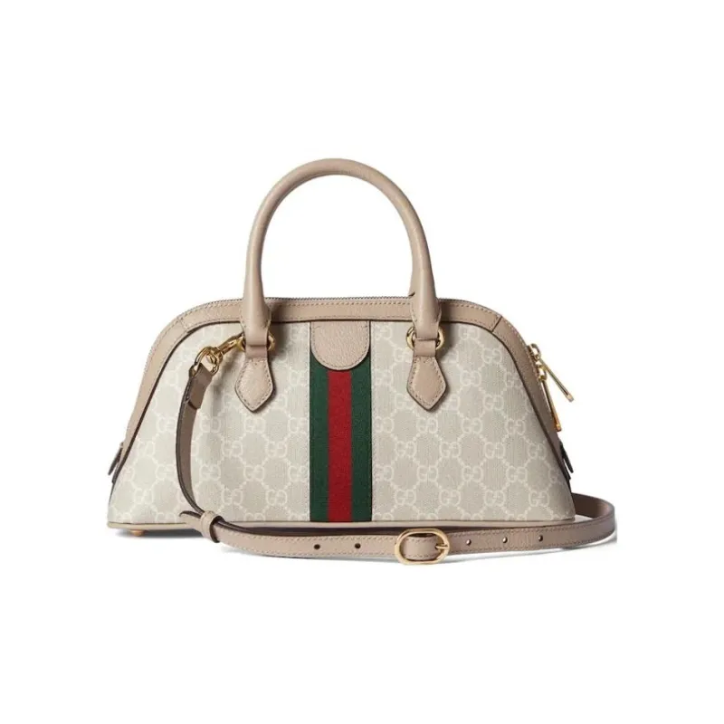 GUCCI Ophidia Canvas With Leather Shoulder Bag, Crossbody Bag, Handbag Small Size Women's Beige & White-3