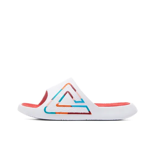 PEAK Slide Slippers Unisex All White/Large Red