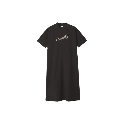 Champion SS24 Short-Sleeved Dresses Women's Beige Black