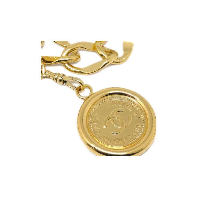 CHANEL 1990 2000s CC medallion Chain Belt-2