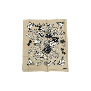 CHANEL 1990-2000s Camellia Scarf