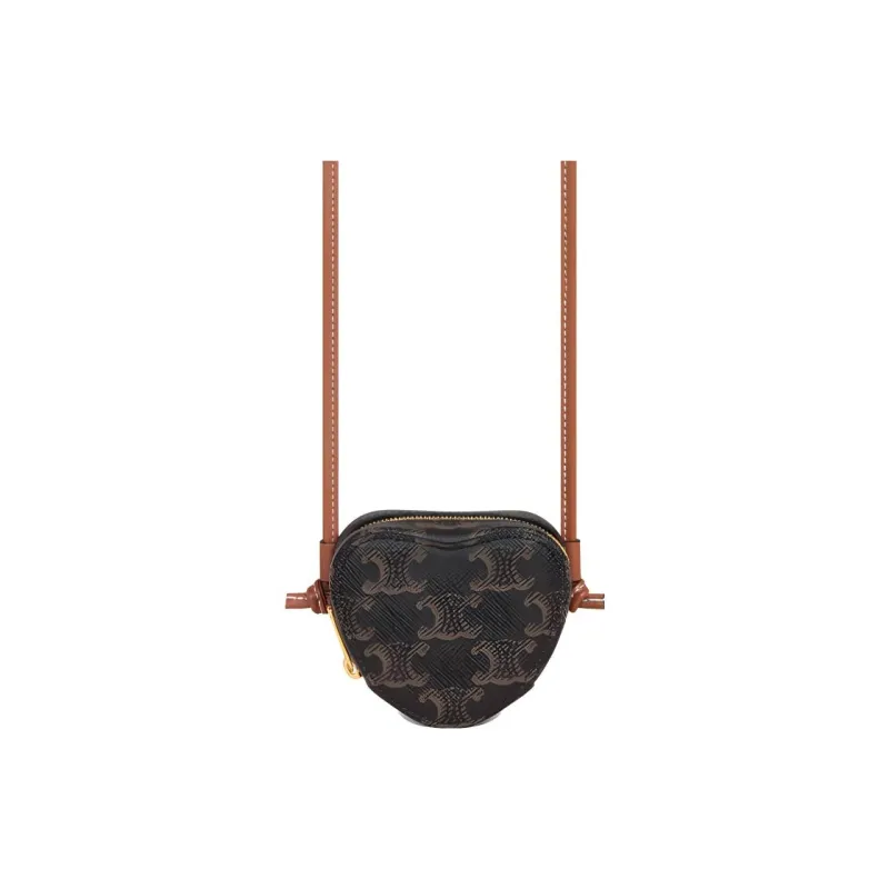 CELINE Canvas Shoulder Bag Crossbody Bag Extra Small Women's Tan-0