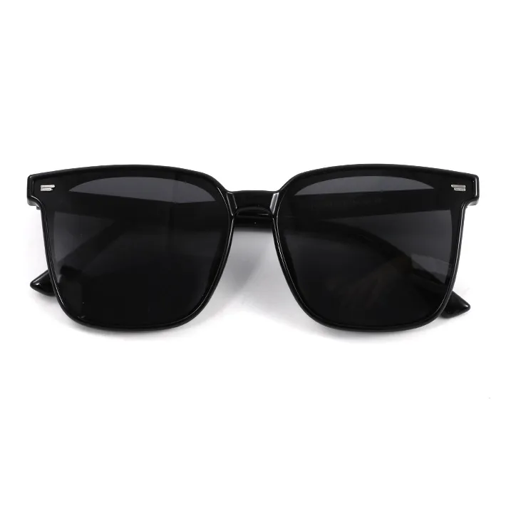 RUOYUN Square Sunglasses Unisex Black-0
