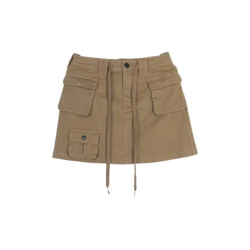 A21 Cargo Short Skirts Women's Light Coffee Green