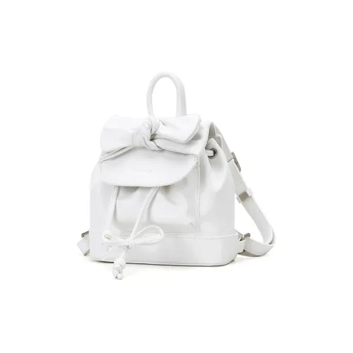 VANWALK PU Backpack Small Backpack Regular Women's White/Silver/Blue