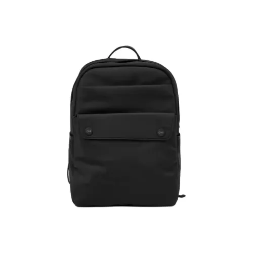 OMI Polyamide Microfiber Synthetic Leather Backpack Medium Size Unisex Black