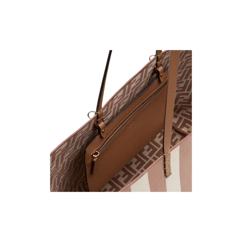 FENDI Polyamide With Cotton Tote Bag, Shopping Bag, Shoulder Bag, Handbag Tubas Women's Beige-5