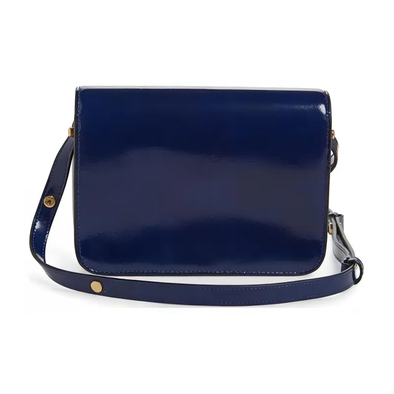 TORY BURCH Robinson Patent Leather Handbag Shoulder Bag Women's Marine Blue-3
