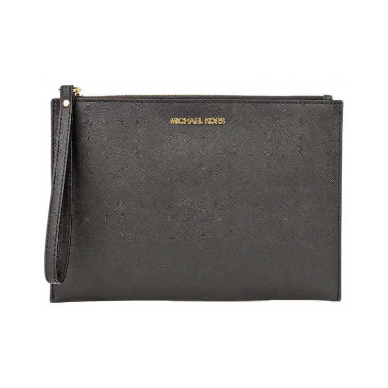 MICHAEL KORS Jet Set Leather Card Holder Coin Purse Clutch Unisex Black-0