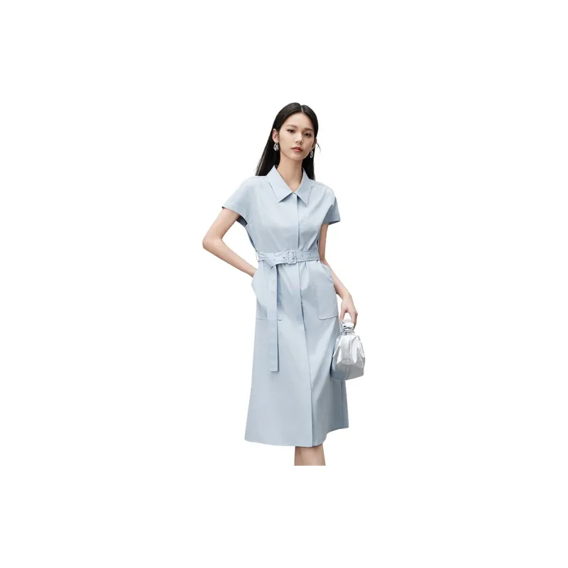 SENTUBILA Short Sleeved Dresses Women's Light Blue-1