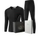 Crew Neck Set (Black) Wool Thermal/Silk-Touch/Thickened and Fleece-Lined