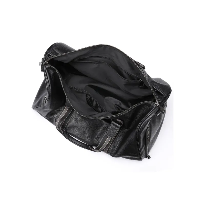DOSRFINI Genuine Leather Cow Leather Travel Bag Large Size Men's Black-4