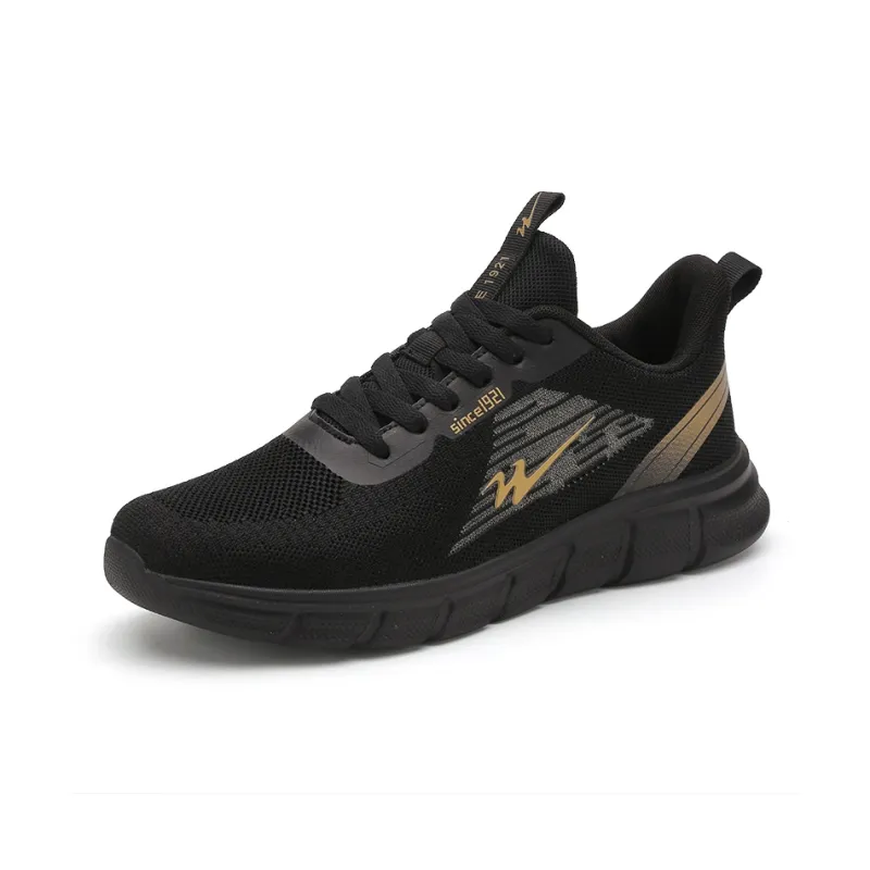 DOUBLE STAR 88 Breathable Lightweight Running Shoes Men's Black Gold-1