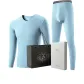Crew Neck Clothing Sets (Soft Cyan)-Modal Cotton/Antibacterial Anti-Mite