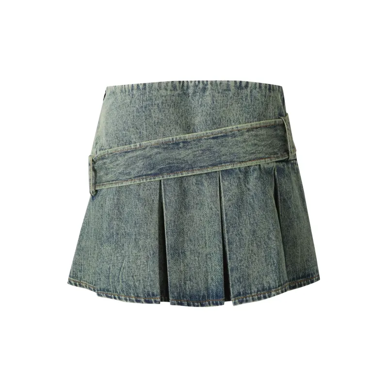 JAC FLEURANT Denim Short Skirts Women's Blue-1